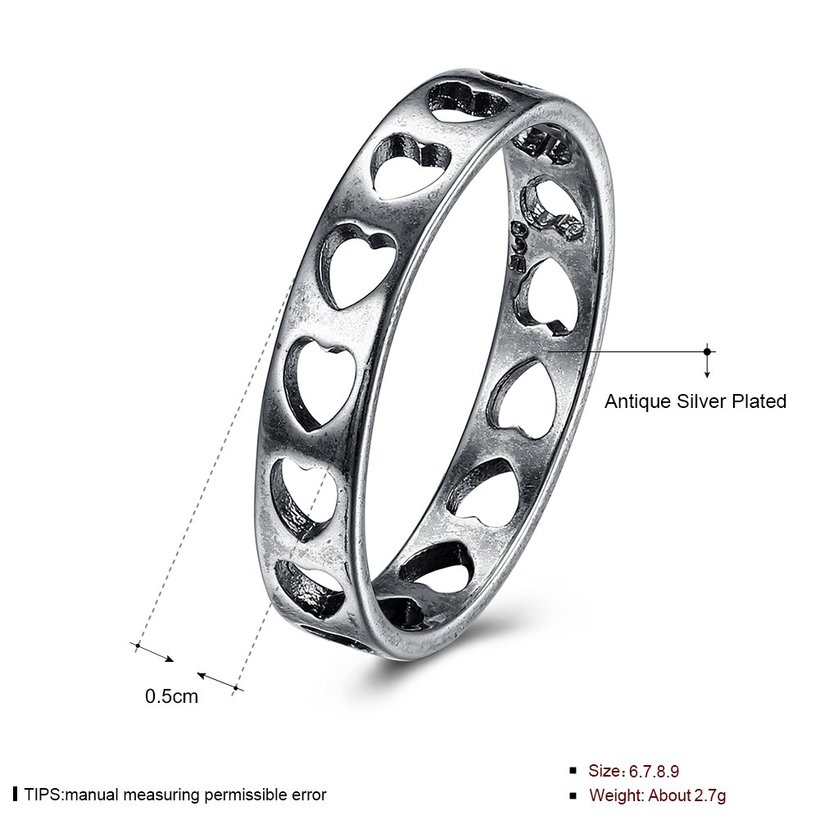 Wholesale Trendy Antique Silver Unisex Charms heart shape Ring Punk European Style Men Chain Buddha Rings Female Jewelry Free Shipping TGVGR039 4