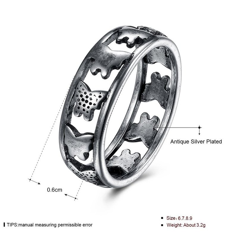 Wholesale Newly Punk style butterfly Rings Retro Antique Silver Color Engraved Pattern rings Personality party Jewelry for unisex TGVGR042 4