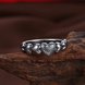 Wholesale Trendy Antique Silver Unisex Charms heart shape Ring Punk European Style Men Chain Buddha Rings Female Jewelry Free Shipping TGVGR043 3 small