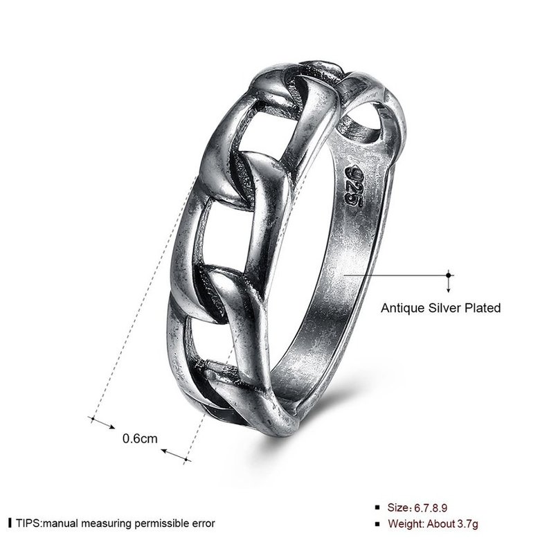 Wholesale Ancient Silver Color Unisex Charms Biker Ring Punk European Style Men Chain Buddha Rings Female Jewelry Free Shipping TGVGR001 4