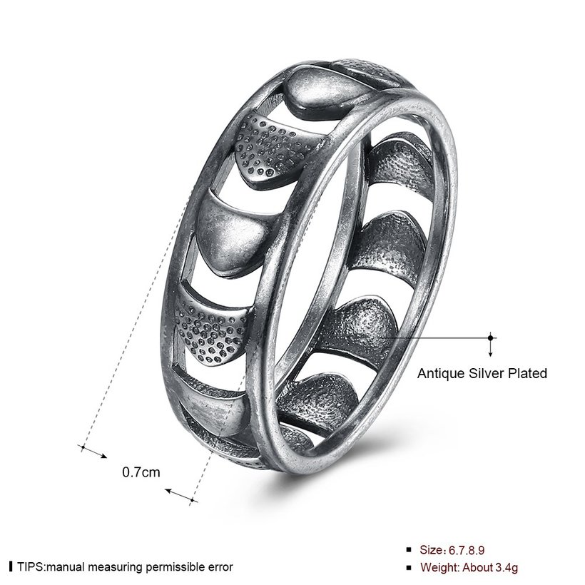 Wholesale Ancient Silver Color Buddha Ring Art Retro Man Punk Jewelry Motorcycle Tire Pattern Women Birthday Gifts Couple Jewelry TGVGR002 4