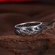 Wholesale Trendy Antique Silver Geometric Ring Newly Punk style Wavy Pattern Personality Party Ring unisex Jewelry TGVGR004 3 small