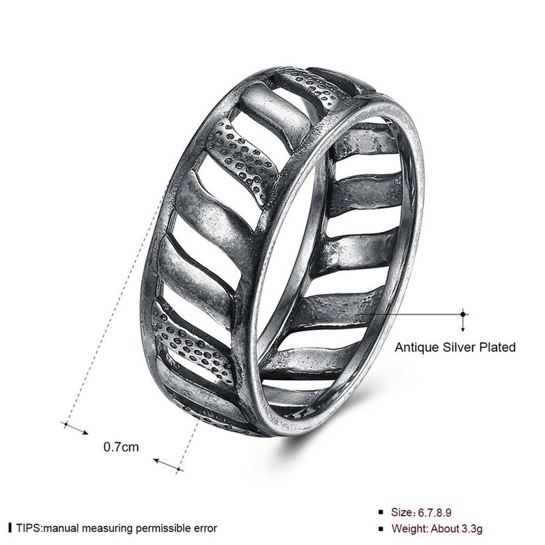 Wholesale Ancient Silver Color Buddha Ring Art Retro Man Punk Jewelry Motorcycle Tire Pattern Women Birthday Gifts Couple Jewelry TGVGR008 4