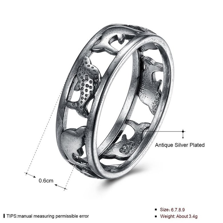 Wholesale Hot Sale Fashion Vintage Silve Dolphin rings Happy Women In Love Silver Plated Ring Accessories for unisex gift TGVGR009 4