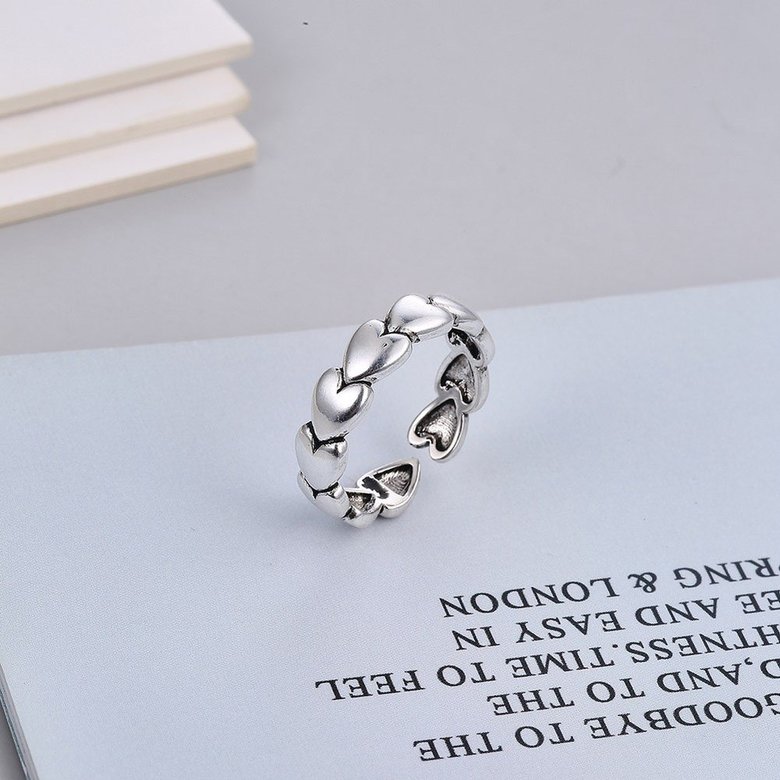 Wholesale Cheap Retro Heart shaped small ring with adjustable opening for girls VGR023 2