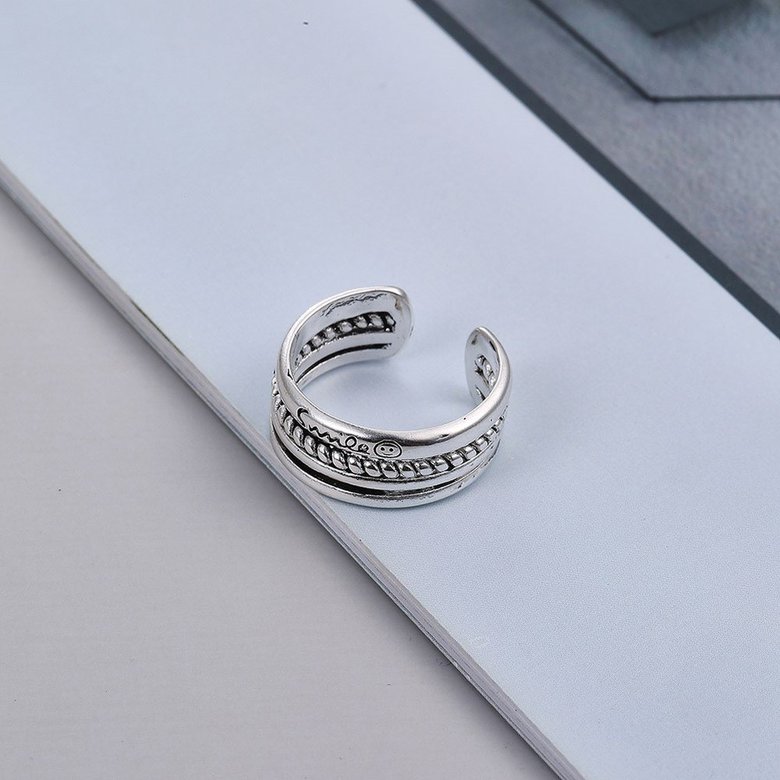 Wholesale Cheap Smile lucky little Retro simplicity Silver plating Ring for neutral VGR026 1
