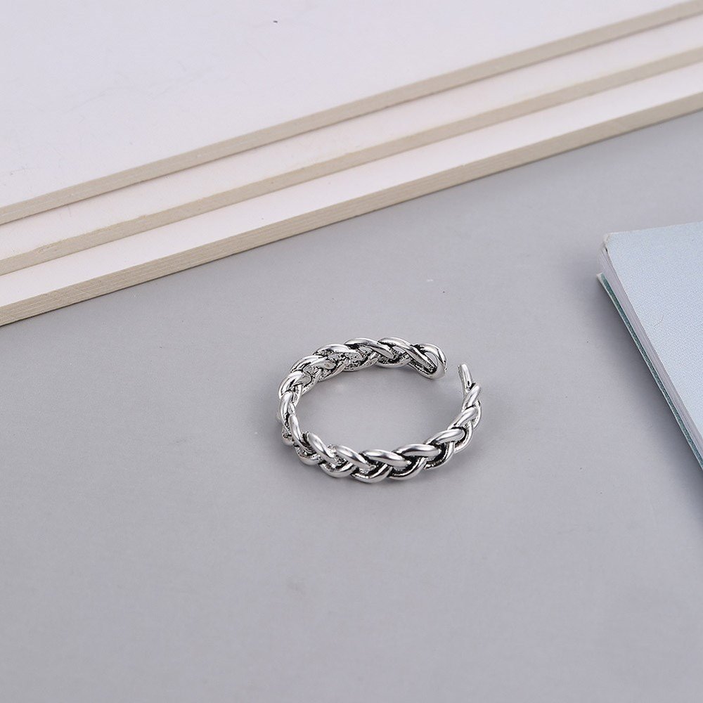 Wholesale Cheap Small ring with adjustable braided opening Retro simplicity VGR027 0