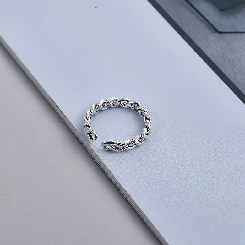 Wholesale Cheap Small ring with adjustable braided opening Retro simplicity VGR027 1