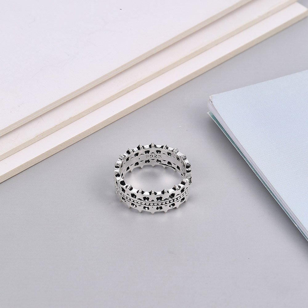 Wholesale Cheap Retro opening adjustment small ring double-layer stars VGR049 1