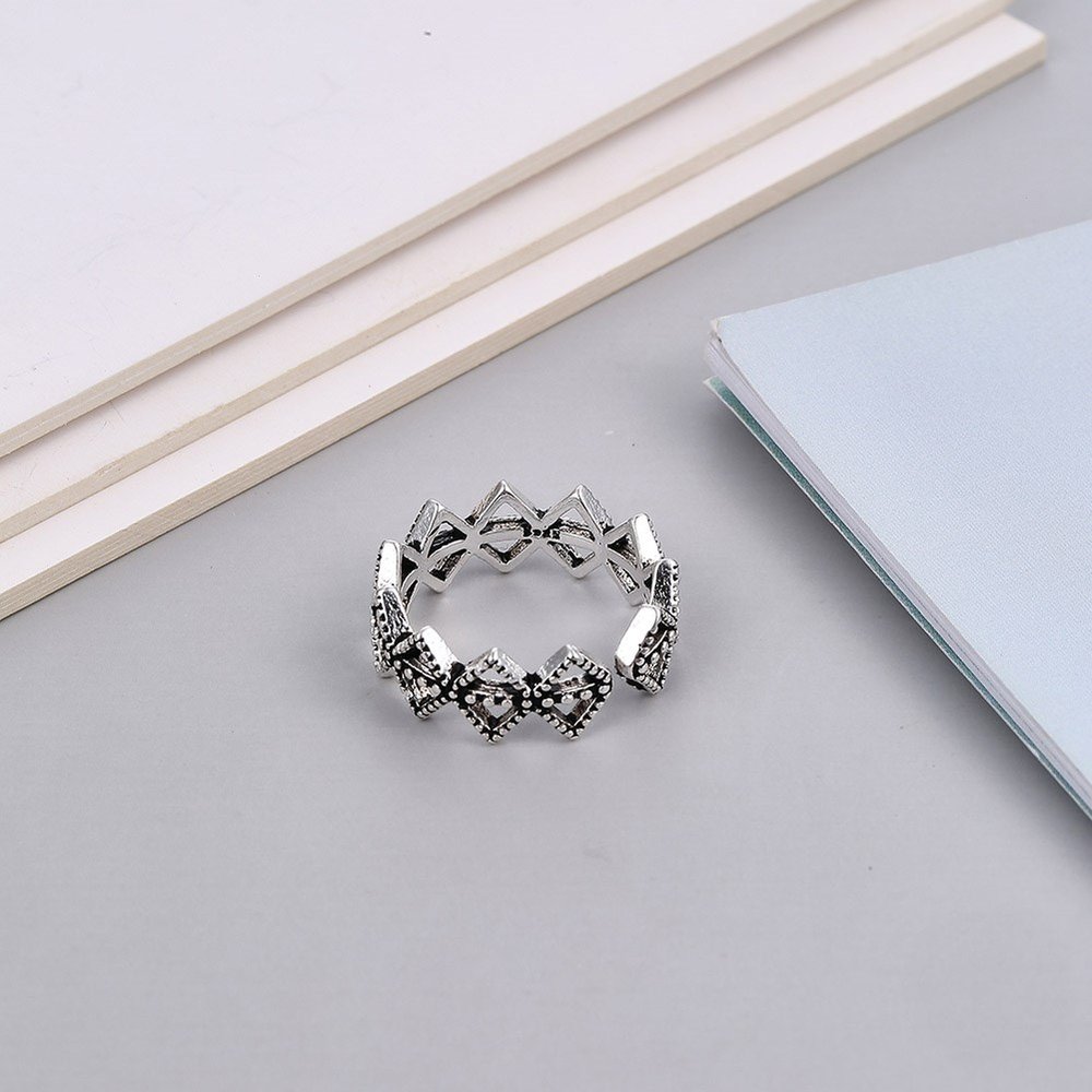 Wholesale Cheap Retro fashion opening adjustment small ring triangular double layer VGR051 0