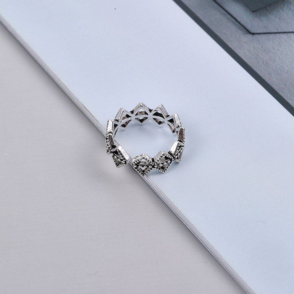 Wholesale Cheap Retro fashion opening adjustment small ring triangular double layer VGR051 1