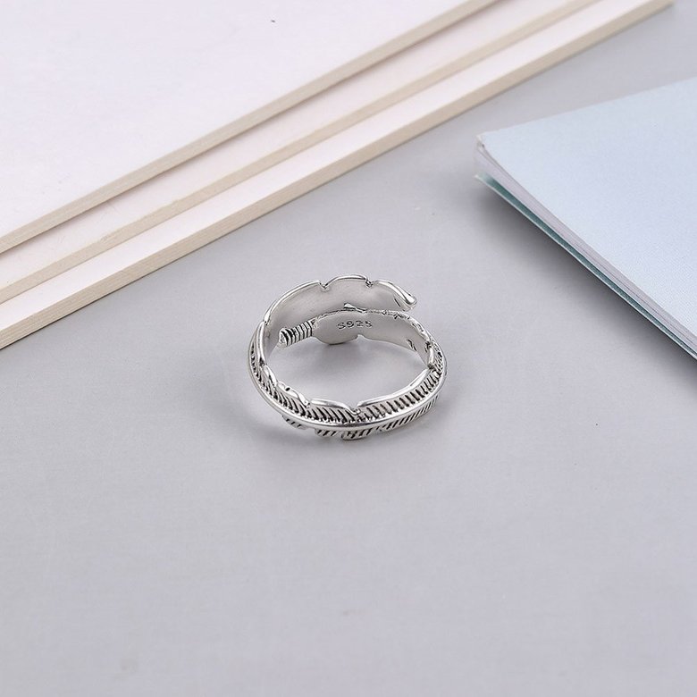 Wholesale Cheap Retro Vintage opening adjustment small ring open feather ring VGR052 0