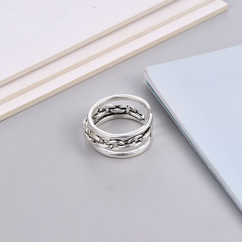 Wholesale Cheap Retro opening adjustable small ring with three layers of popular elements VGR054 2