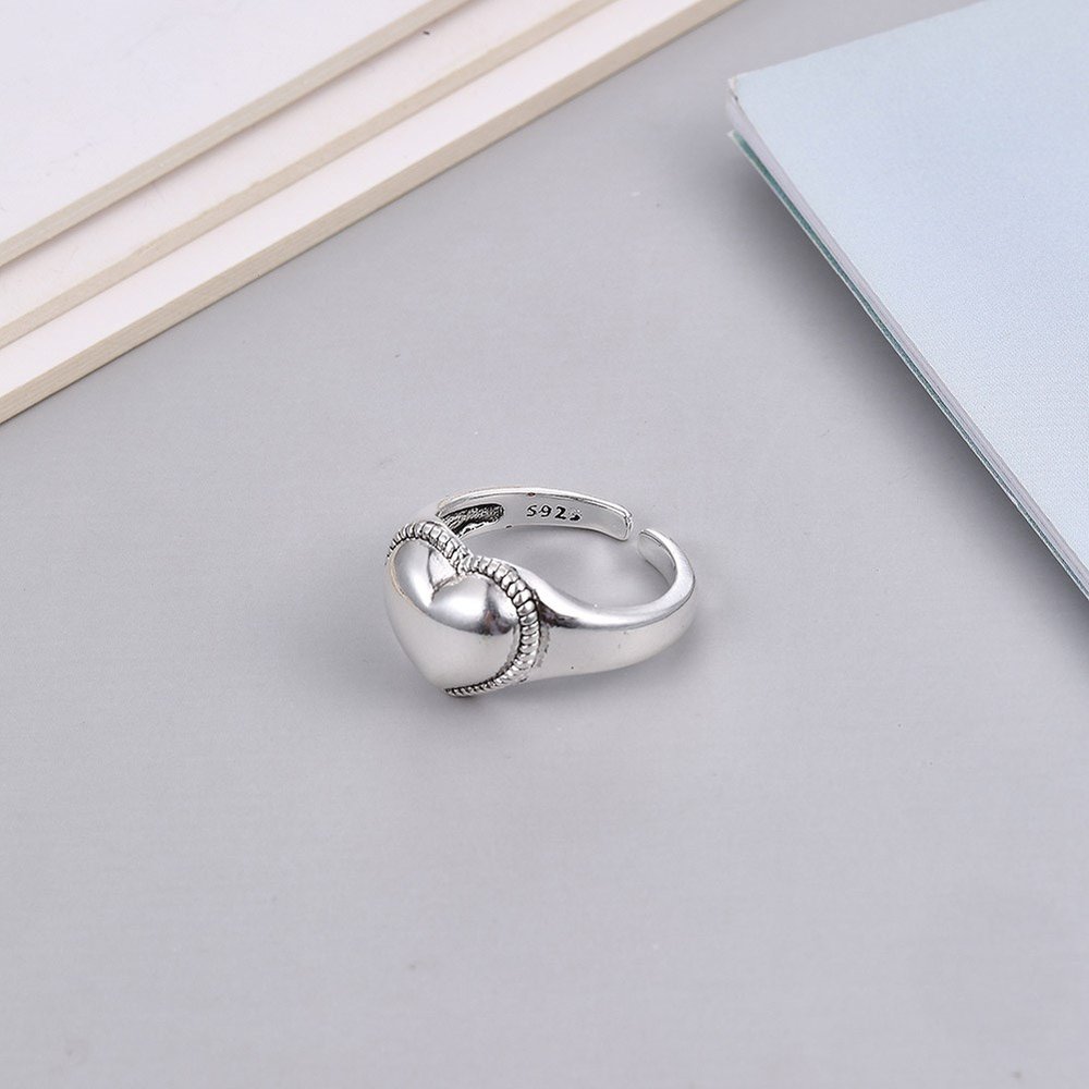 Wholesale Adjustable opening small ring neutral retro simple popular ring heart VGR057 0