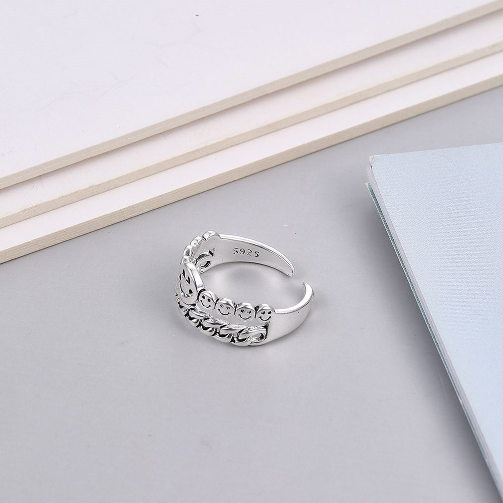 Wholesale Cheap Fashion smile side by side double layer small ring VGR068 0