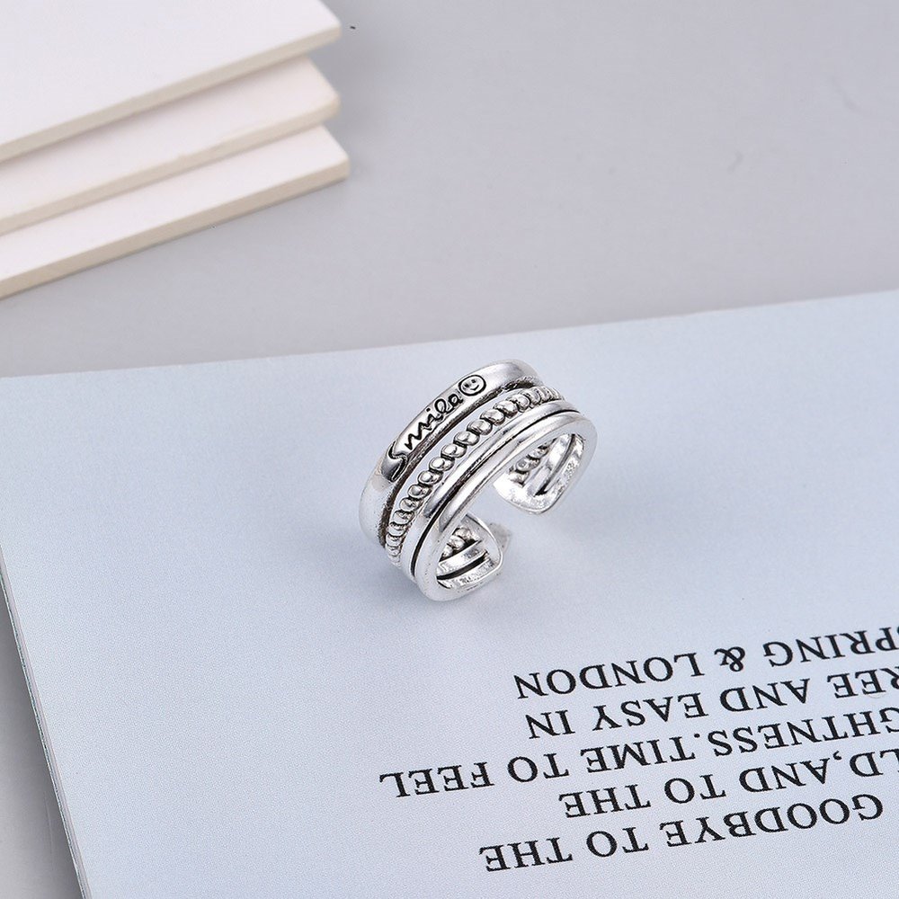 Wholesale Cheap Smile three layer fashion ring from china VGR071 1