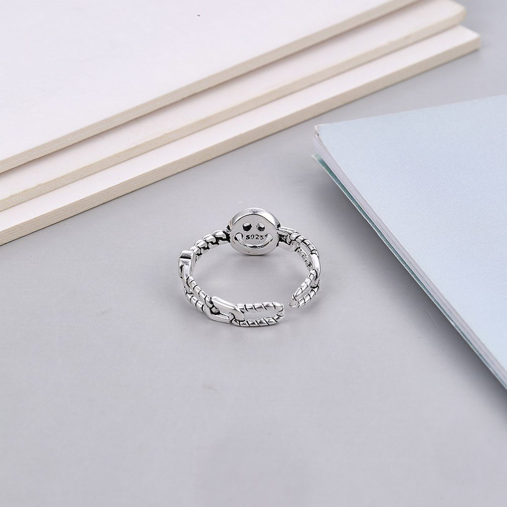 Wholesale Cheap Small woven smile ring with adjustable opening VGR077 0