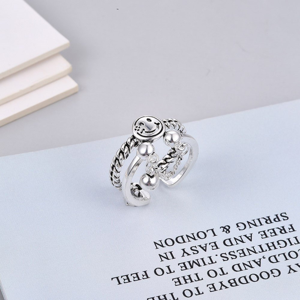 Wholesale Cheap Smile cute little ring opening Retro Style VGR083 2
