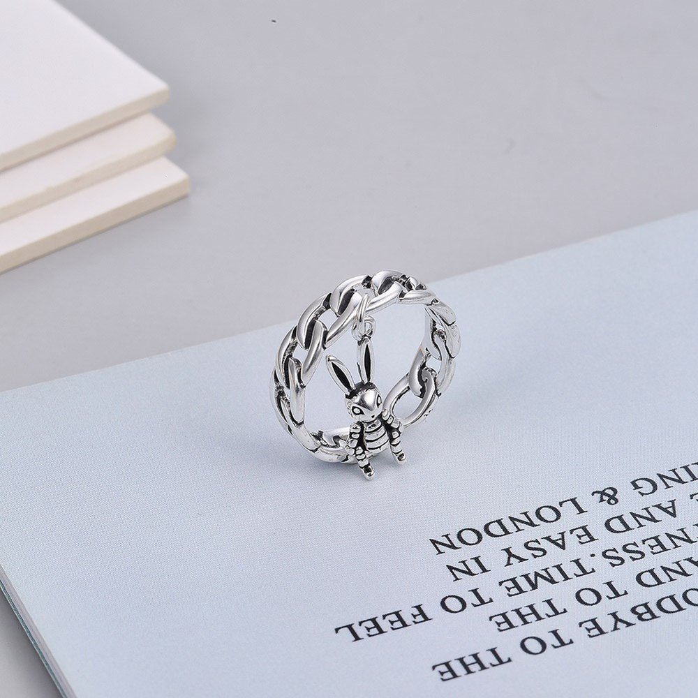 Wholesale Cheap Retro Style Weave a lovely rabbit opening ring VGR085 1