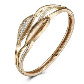 Wholesale Champagne Gold Fashion CZ Bangle TGGPBL056