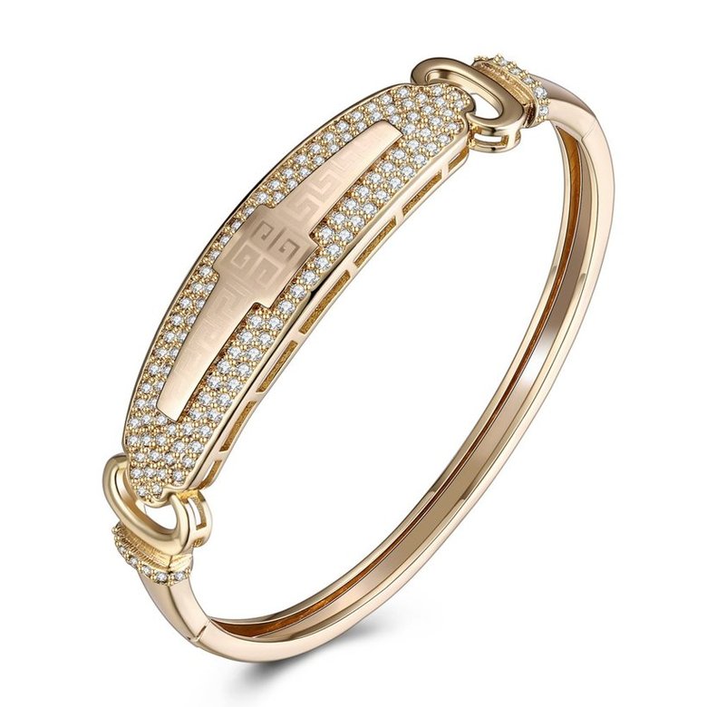 Wholesale Cross Champagne Gold Fashion CZ Bangle TGGPBL060