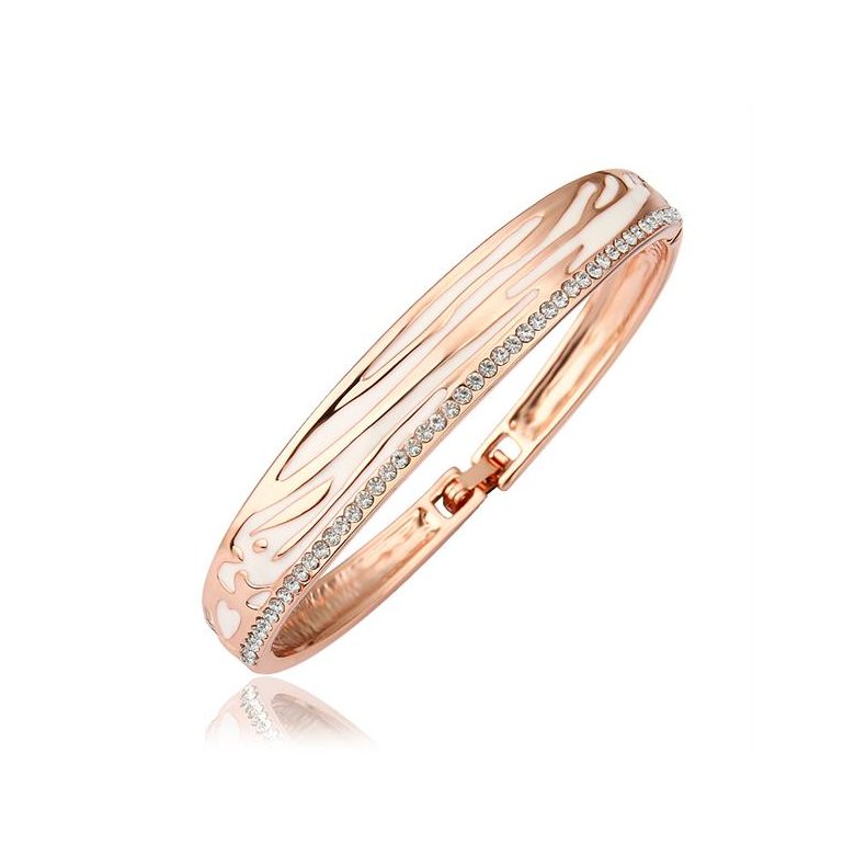 Wholesale Classic Rose Gold Round Rhinestone Bangle&Cuff TGGPBL086