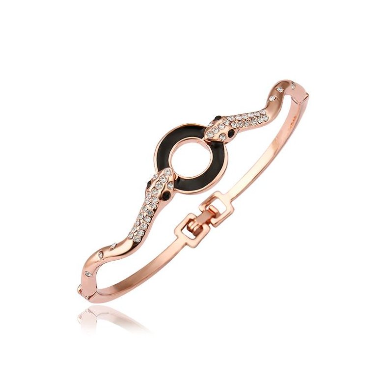 Wholesale Romantic Rose Gold Animal Rhinestone Bangle&Cuff TGGPBL090