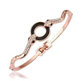 Wholesale Romantic Rose Gold Animal Rhinestone Bangle&Cuff TGGPBL090