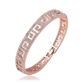 Wholesale Trendy Rose Gold Round Rhinestone Bangle&Cuff TGGPBL098