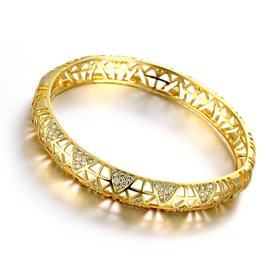 Wholesale Classic 24K Gold Round CZ Bangle&Cuff TGGPBL019