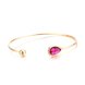 Wholesale Trendy Antique Gold Water Drop Red Glass Bangle&Cuff TGGPBL129