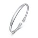 Wholesale Fashion Silver Round Shiny Side Bangle Free Shipping TGSPBL160