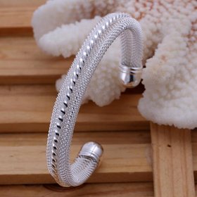 Wholesale Classic Silver Round Bangle&Cuff TGSPBL030