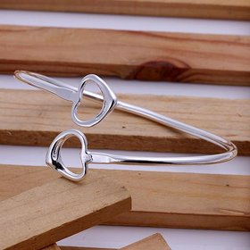 Wholesale Classic Silver Heart Bangle&Cuff TGSPBL068