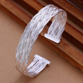 Wholesale Classic Silver Round Bangle&Cuff TGSPBL092