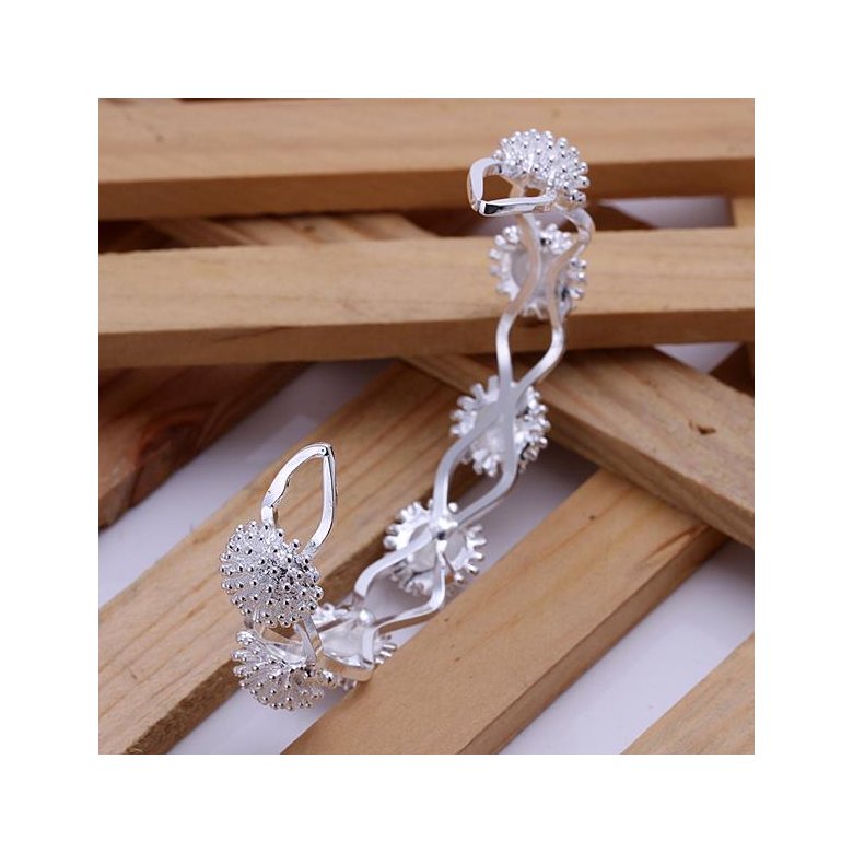 Wholesale Trendy Silver Plant Bangle&Cuff TGSPBL094