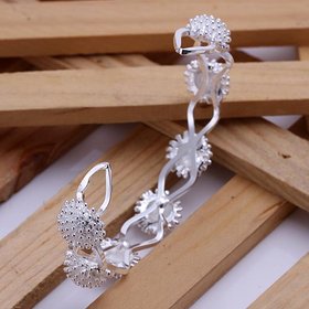 Wholesale Trendy Silver Plant Bangle&Cuff TGSPBL094