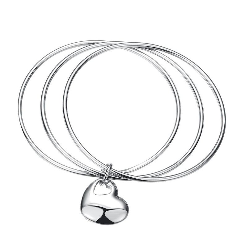 Wholesale Classic Silver Heart Bangle&Cuff TGSPBL109