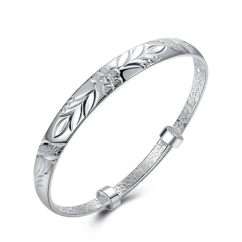 Wholesale Classic Silver Plant Bangle&Cuff TGSPBL120