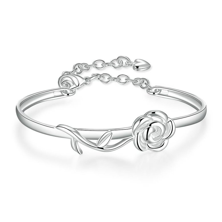 Wholesale Trendy Silver Plant Bangle&Cuff TGSPBL165