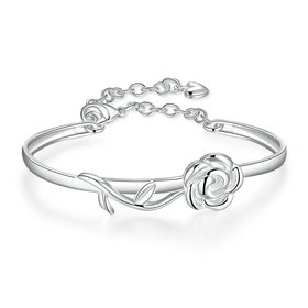 Wholesale Trendy Silver Plant Bangle&Cuff TGSPBL165