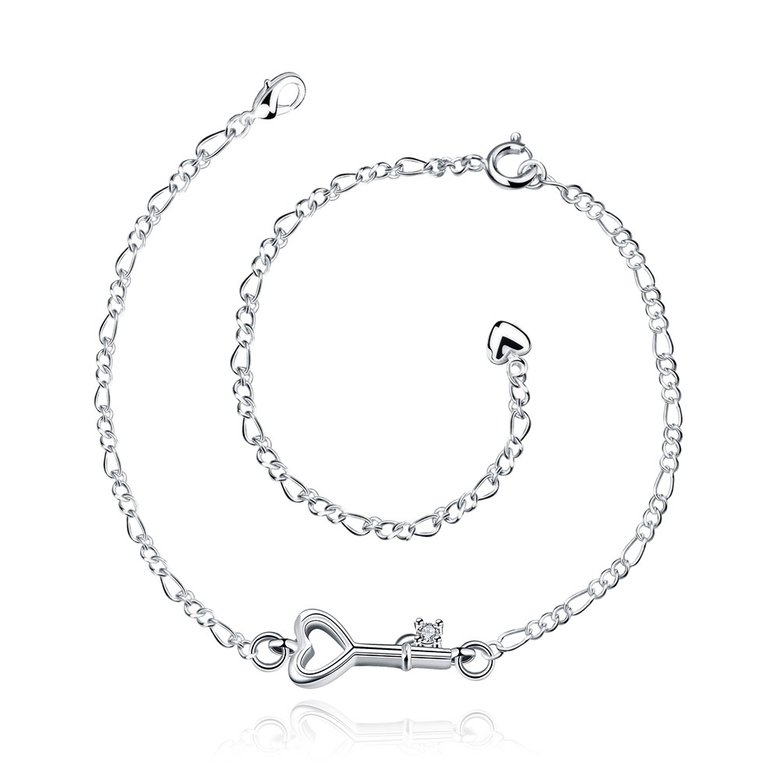 Wholesale Romantic Silver Key Anklets TGAKL023