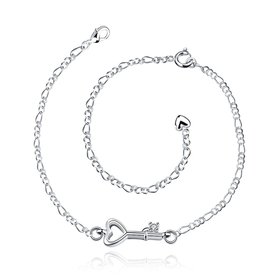 Wholesale Romantic Silver Key Anklets TGAKL023