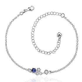 Wholesale Romantic Silver Water Drop Stone Anklets TGAKL063