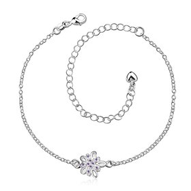 Wholesale Classic Silver Star Stone Anklets TGAKL069