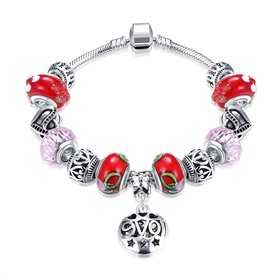 Wholesale Silver Love Beads Europe Style Bracelet TGBB006