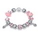 Wholesale Romantic Silver Heart Rhinestone Bracelet TGBB018