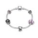 Wholesale Romantic Silver Plant Rhinestone Bracelet TGBB040