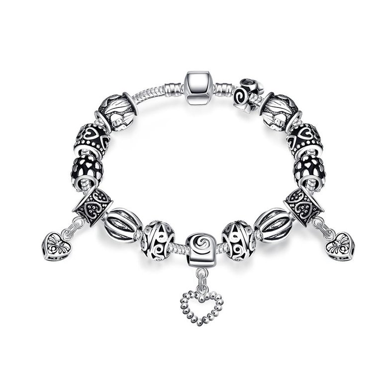 Wholesale Punk Silver Heart Bracelet TGBB043