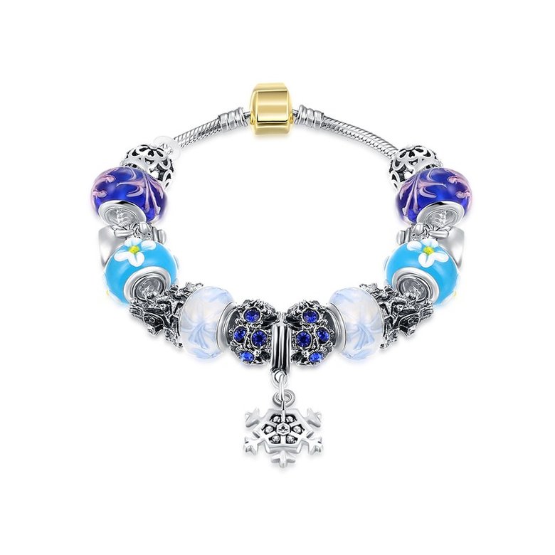 Wholesale Casual/Sporty Silver Blue Crystal Bracelet TGBB065